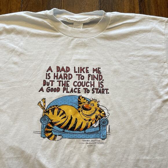 Vtg Shoebox Greeting Dad Shirt White TShirt Size XL Hallmark - Picture 2 of 7